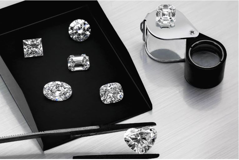 Lab grown diamonds in different shapes